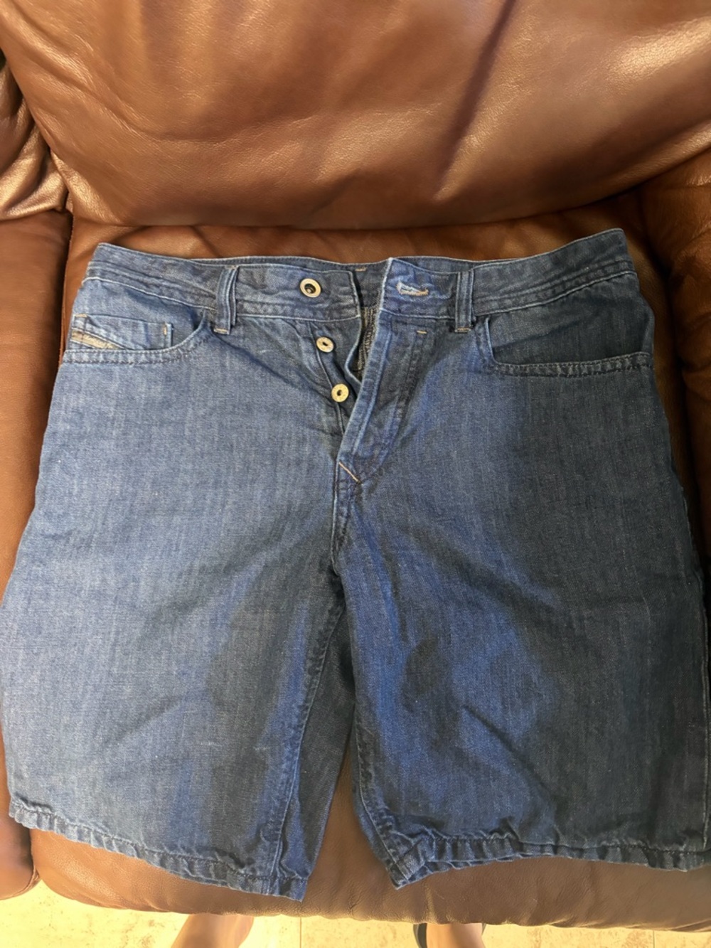 Diesel Blue Denim Button-Fly Shorts